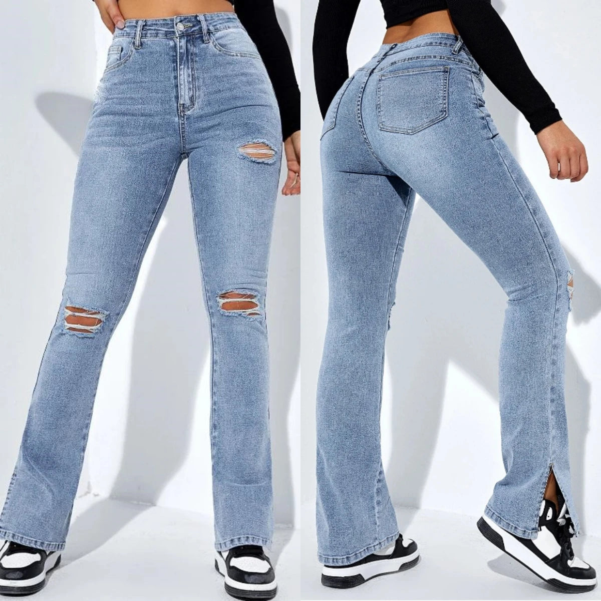 High Waist Ripped Jeans