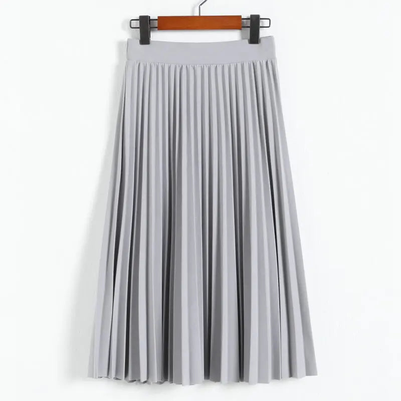 High Waist Pleated  Elastic Skirt