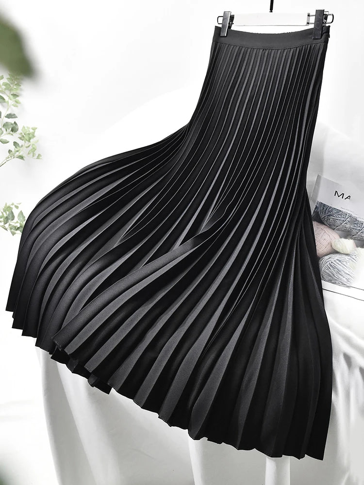 High Waist Pleated Skirt