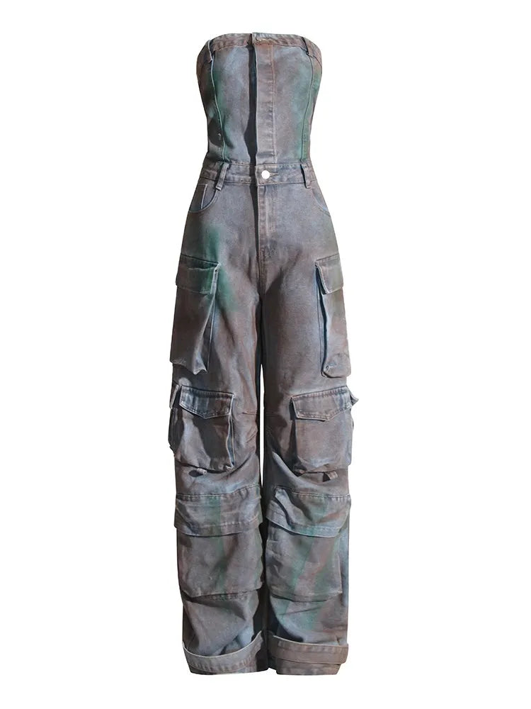 Baggy denim jumpsuit