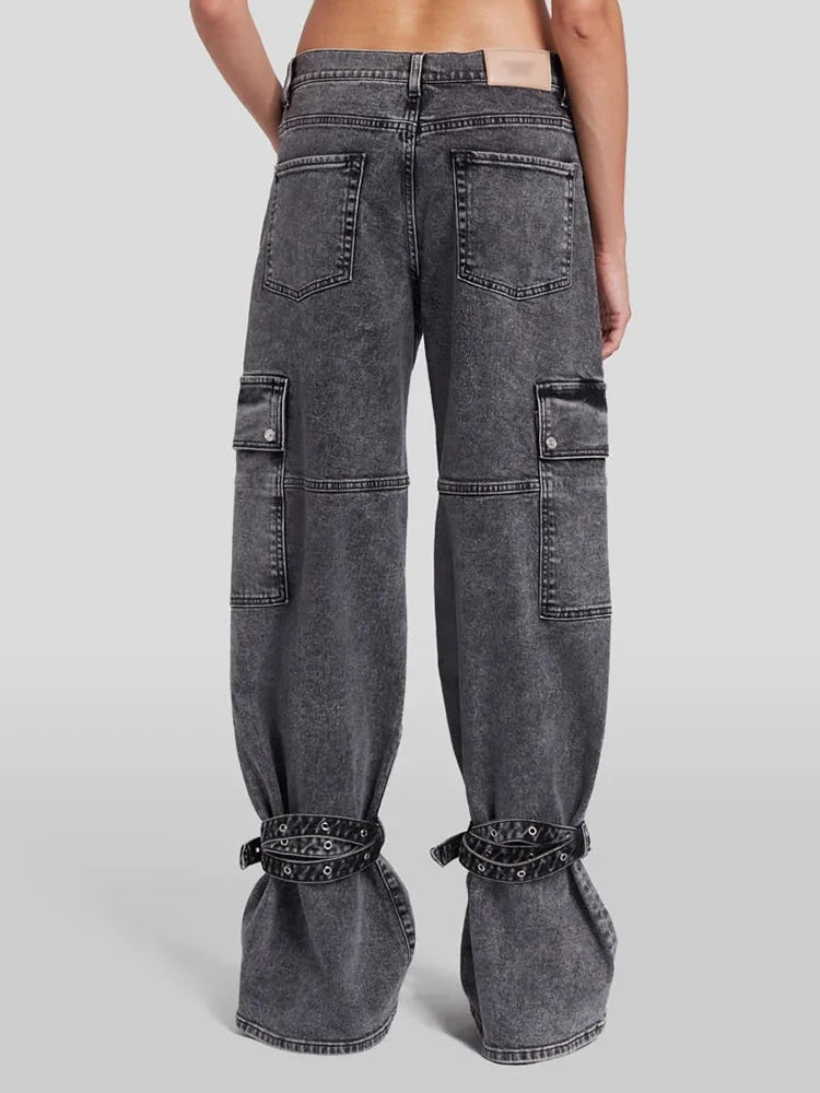 Spliced Pockets Denim Jeans