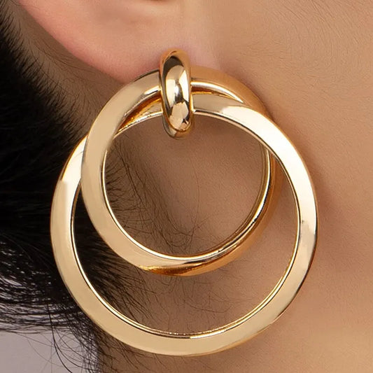 Gold Twisted Big Hoops