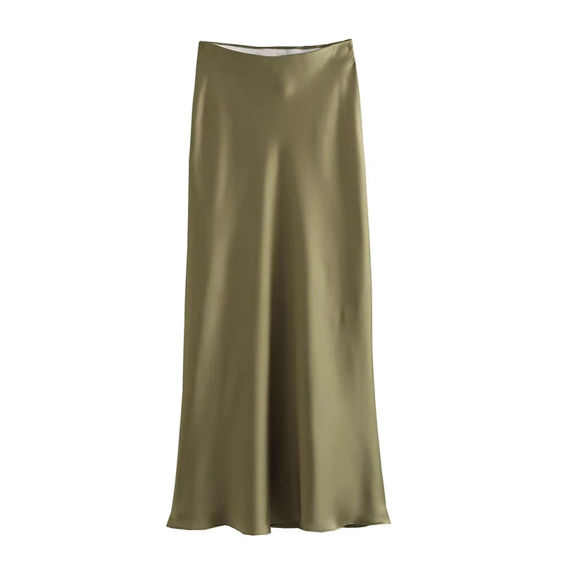 Satin Midi Skirt