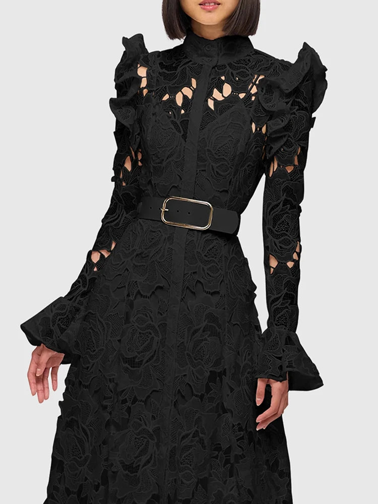 Flare Sleeve Lace Dress