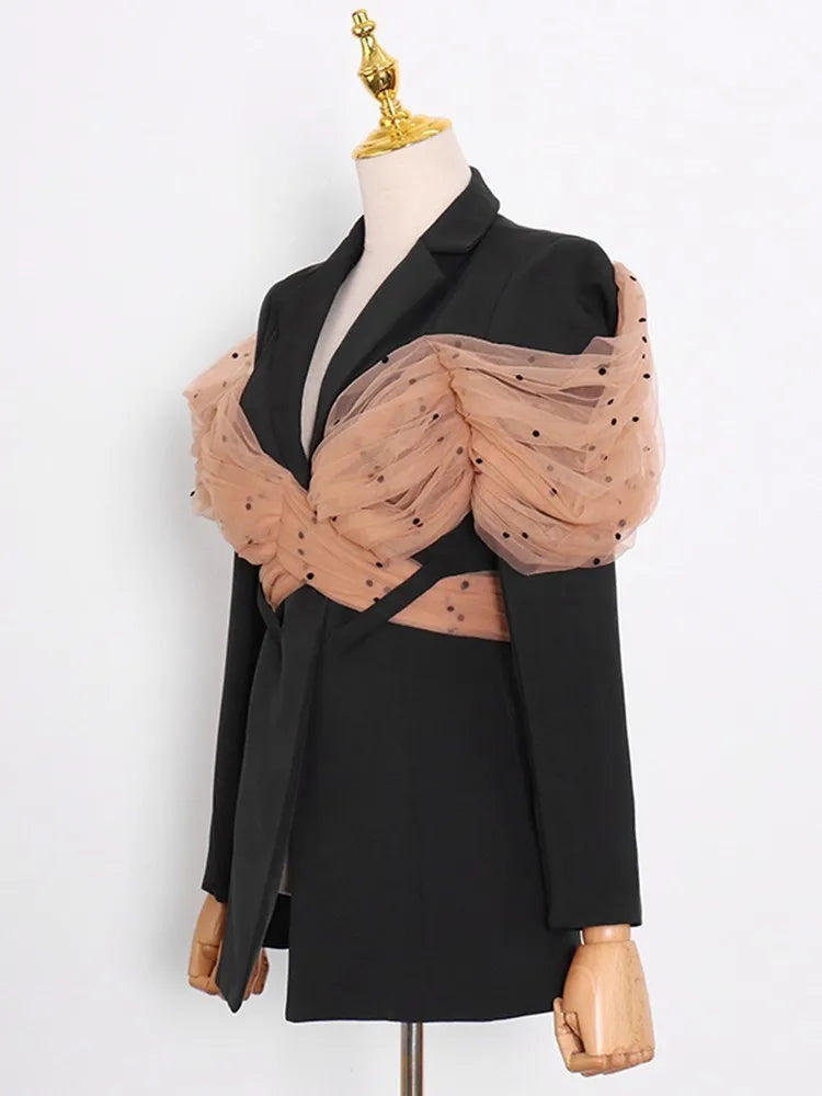 Mesh Bow-knot Blazer