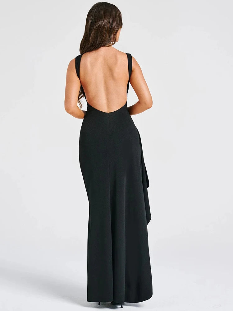 Elegant Backless Long Dress