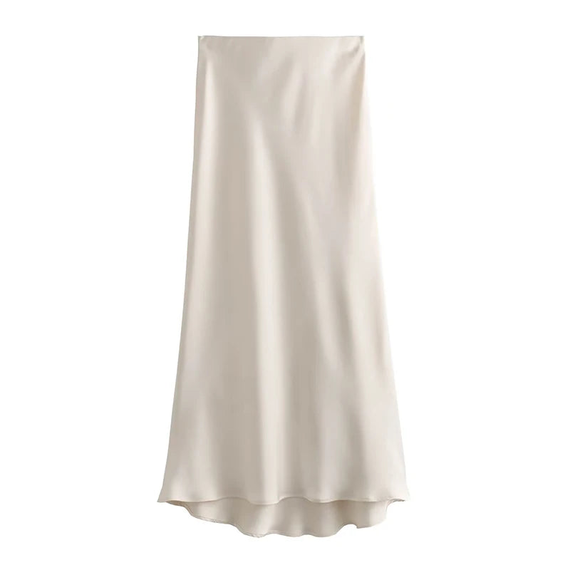 Satin Midi Skirt