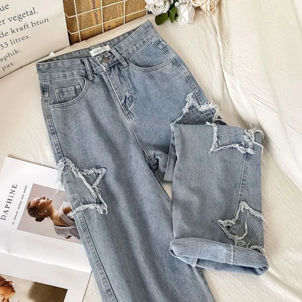 High Waist Straight Leg Jeans