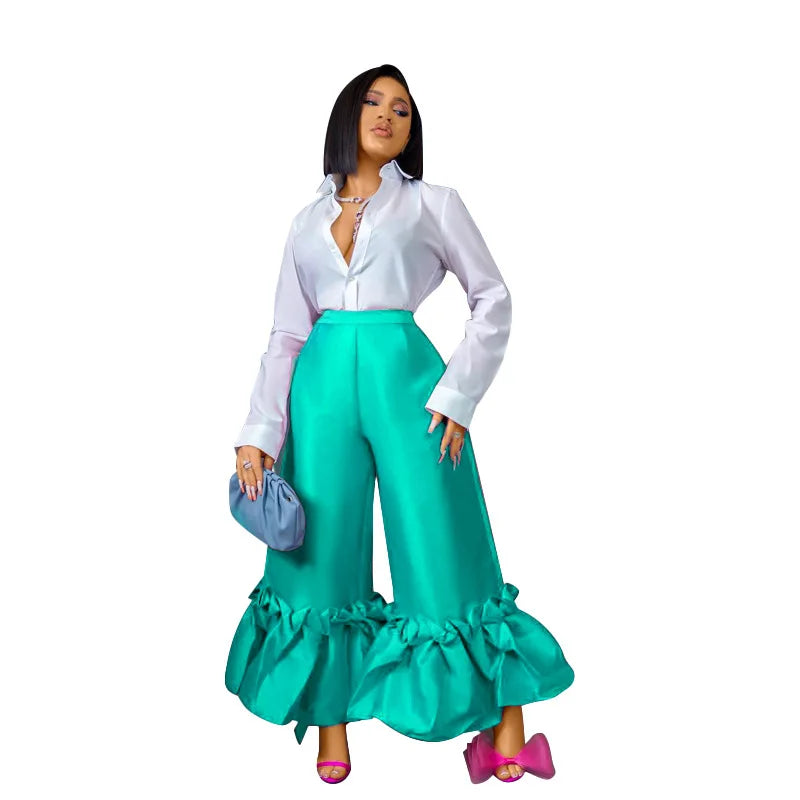 Elegant Ruffles Trousers