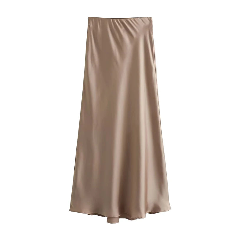 Satin Midi Skirt