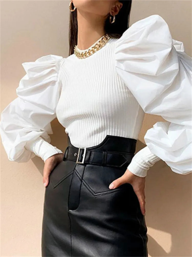 Long Puff Sleeve Blouse