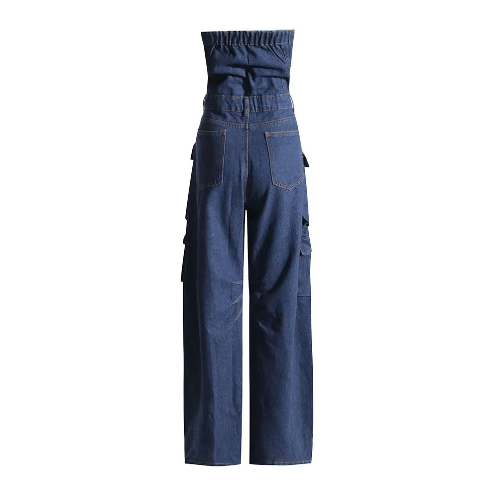 Strapless Denim Jumpsuit