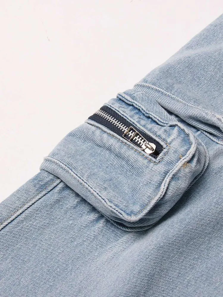 Denim Cargo Pants